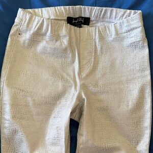 Joseph Ribkoff Croc-Embossed Silver Pants